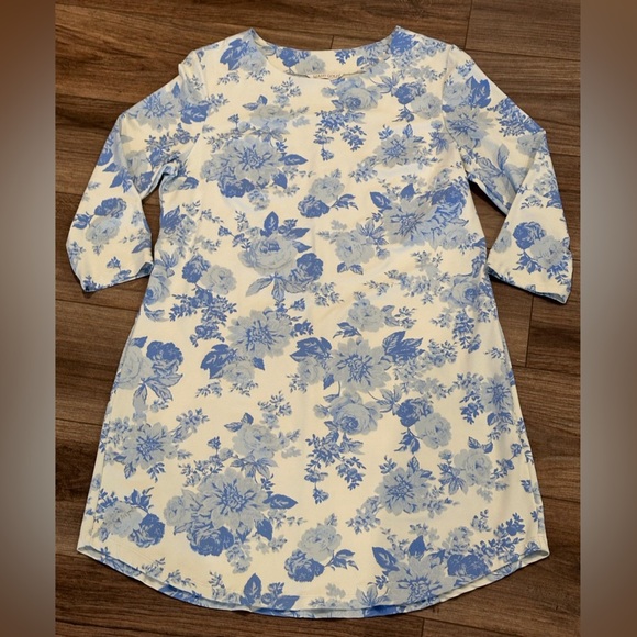 MAHI GOLD Hinckley Dress in Flowers for Evelyn in Sky Size XL - Picture 8 of 11